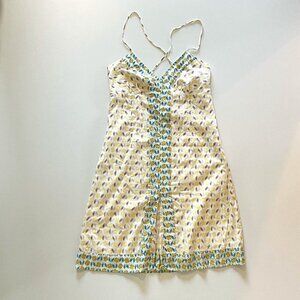 Gap Vintage Y2K summer Dress with spaghetti straps and leaf pattern size…